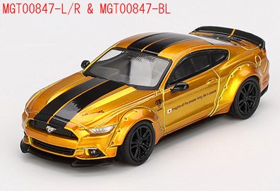 TSM ミニGT 1/64 LB-WORKS フォード マスタング LBゴールド 右