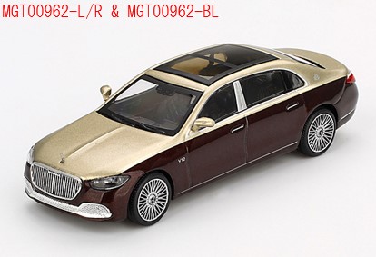 TSM ミニGT 1/64 メルセデス マイバッハ S680 ゴールド/ダークレッド