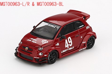 TSM ミニGT 1/64 アバルト 595 LB-WORKS x Abas Works レッド 左
