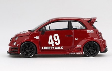 TSM ミニGT 1/64 アバルト 595 LB-WORKS x Abas Works レッド 左