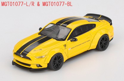 TSM ミニGT 1/64 LB-WORKS フォード マスタング トリプルイエロー 右