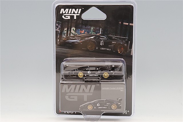 TSM ミニGT 1/64 ランボルギーニ カウンタック LB-WORKS ブラック (左