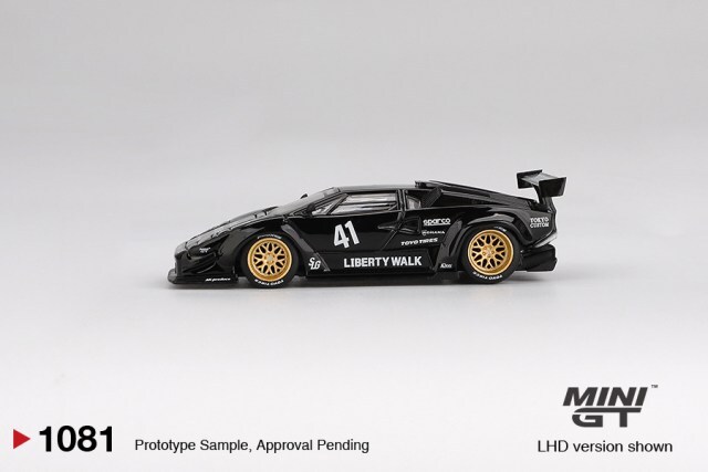 TSM ミニGT 1/64 ランボルギーニ カウンタック LB-WORKS ブラック (左