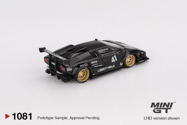 TSM ミニGT 1/64 ランボルギーニ カウンタック LB-WORKS ブラック (左