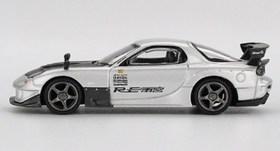 TSM ミニGT 1/64 マツダ RX-7 RE雨宮 シルバーメタリック 左ハンドル