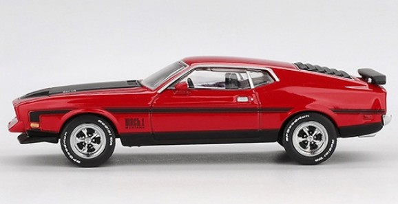 TSM ミニGT 1/64 フォード マスタング マッハ1 1971 レースレッド 左