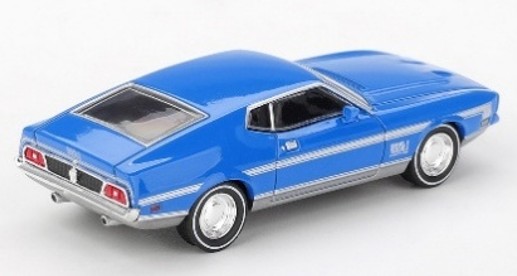 TSM ミニGT 1/64 フォード マスタング マッハ1 1971 グラバーブルー 左