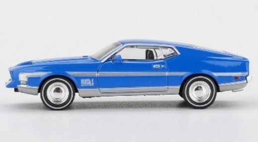 TSM ミニGT 1/64 フォード マスタング マッハ1 1971 グラバーブルー 左