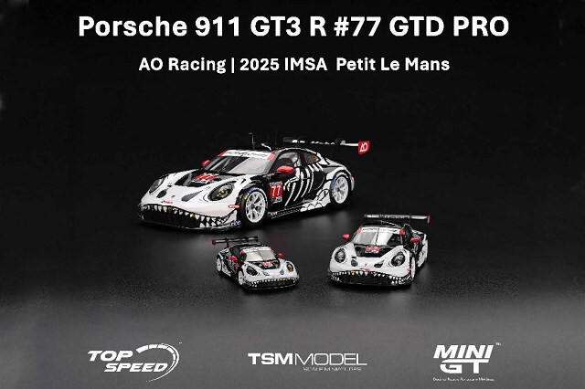 TSM ミニGT 1/64 ポルシェ 911 GT3R AO Racing 2025 IMSA プチ ルマン