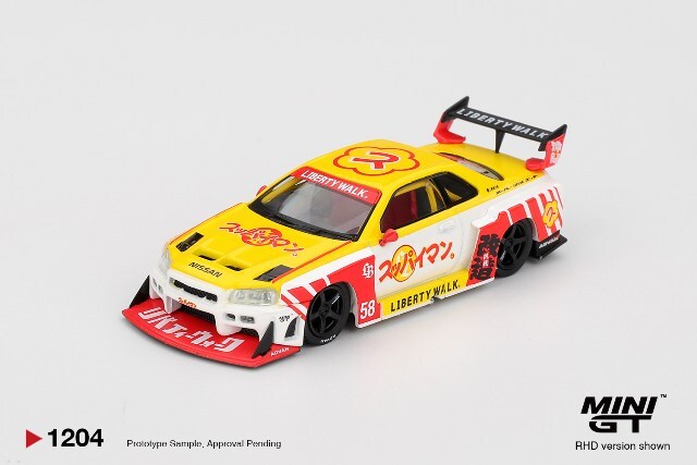TSM ミニGT 1/64 日産 LB-ER34 スーパーシルエット スッパイマン 沖縄