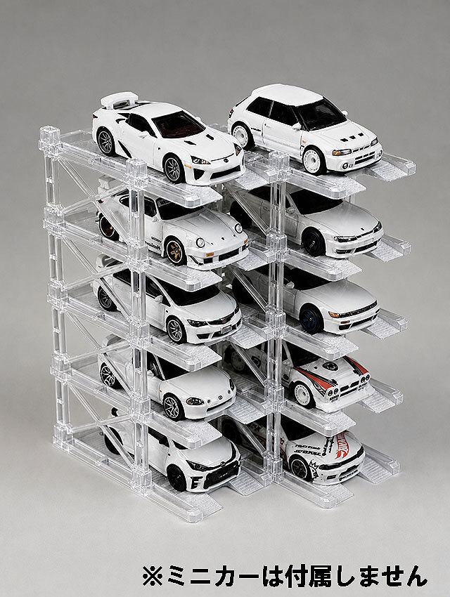ジャンク 1/64 立体駐車場 PITBOX 1/64 立体駐車場モジュール（10台収納） クリア版