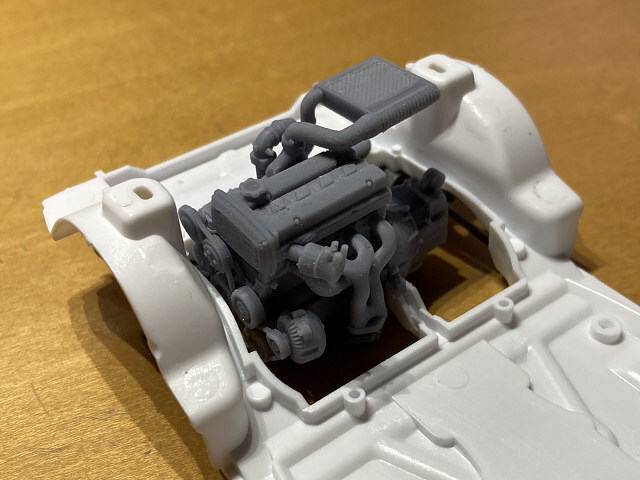 PLUSALFA 3DCAD/3Dプリンタ プロダクト 1/24 4A-GZE エンジンセット