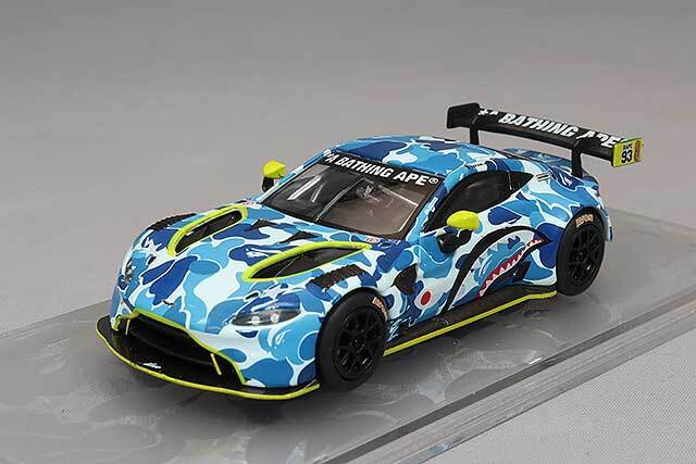 POP RACE 1/64 BAPE X アストンマーティン GT3 ブルー 