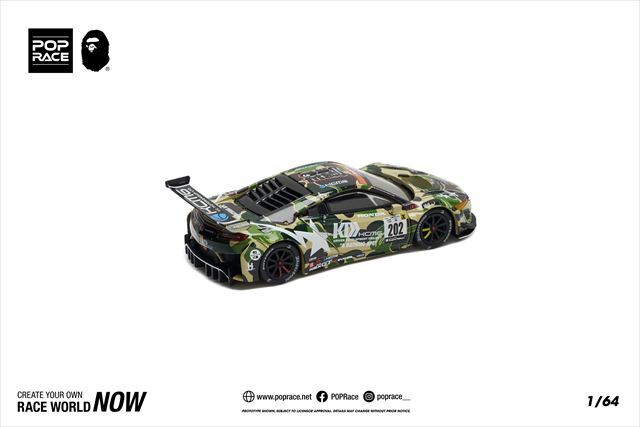 ポップレース 1/64 ホンダ NSX GT EVO22 BAPE Pop Race X BAPE Honda NSX GT3 EVO22 BAPE 1/64 | eBay