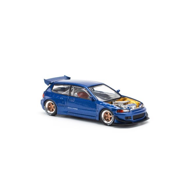 POP RACE 1/64 パンデム シビック EG6 メタリックブルー オープン
