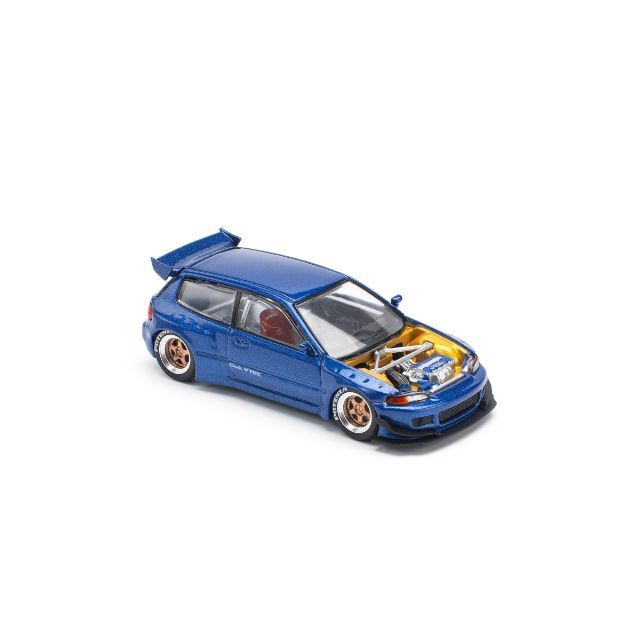 POP RACE 1/64 パンデム シビック EG6 メタリックブルー オープン