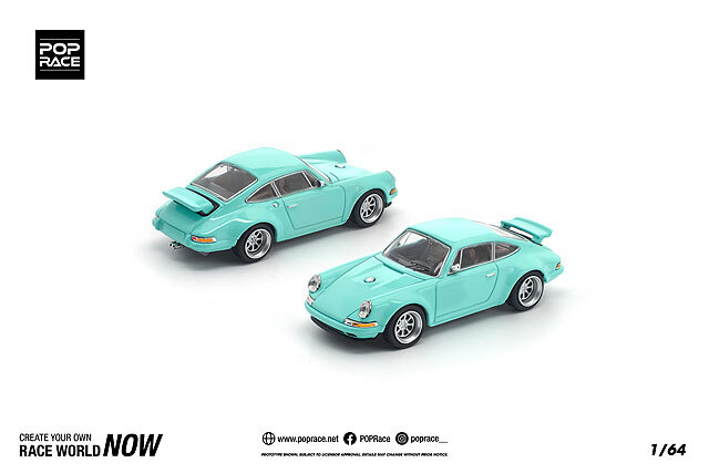 POP RACE 1/18 シンガー DLS ティファニーブルー 1/18 POPRACE Porsche 911(964) Singer DLS Tiffany Blue Resin