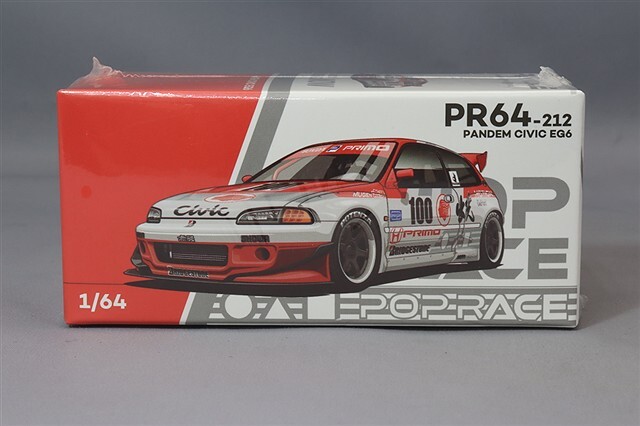 ポップレース 1/64 パンデム シビック EG6 ブラッククローム MDX