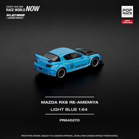 POP RACE 1/64 マツダ RX-8 RE雨宮 ライトブルー