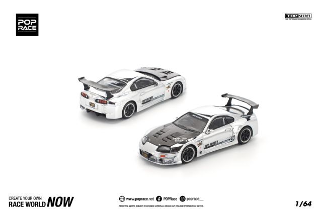POP RACE 1/64 トップシークレット GT300 スープラ シルバークローム