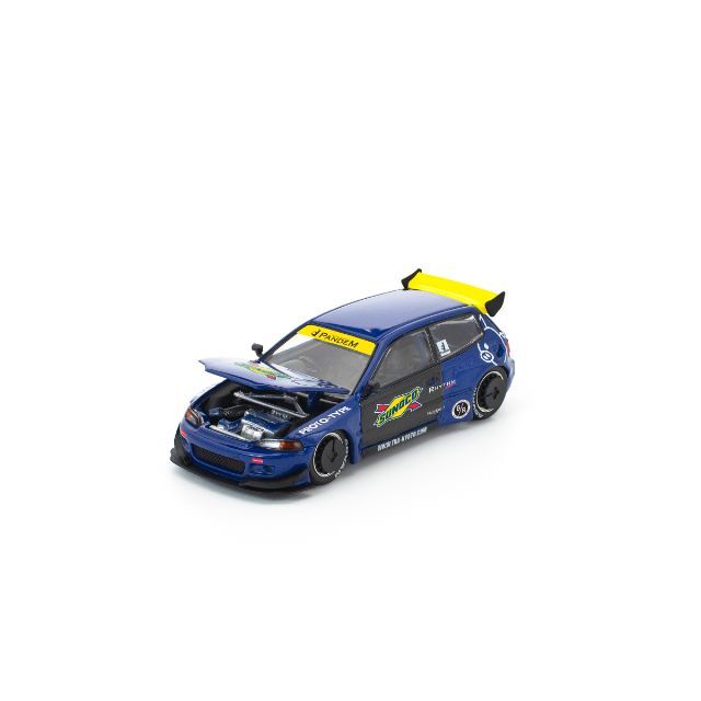 POP RACE 1/64 パンデム シビック EG6 ブルー/ブラック