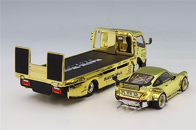 POP RACE x XCARTOYS 1/64 RWB 930 & 三菱 FUSO 車載トラック ゴールド