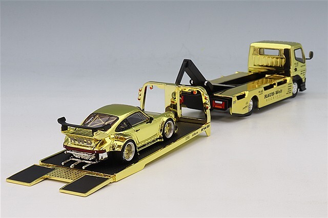 POP RACE x XCARTOYS 1/64 RWB 930 & 三菱 FUSO 車載トラック ゴールド