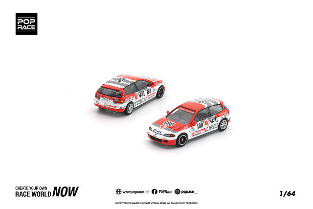 ☆予約品☆ POP RACE 1/64 ホンダ シビック（EG6）出光モーション