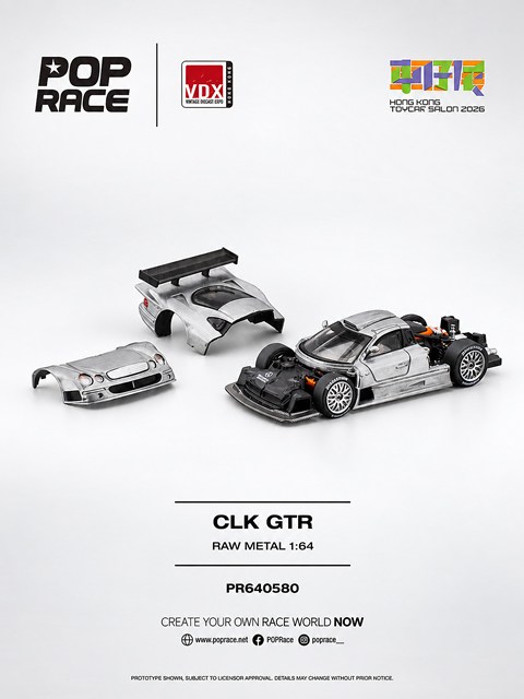 POP RACE x VDX 1/64 メルセデスベンツ CLK-GTR ローメタル (香港