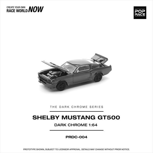 POP RACE 1/64 シェルビー マスタング GT500 ダーククローム
