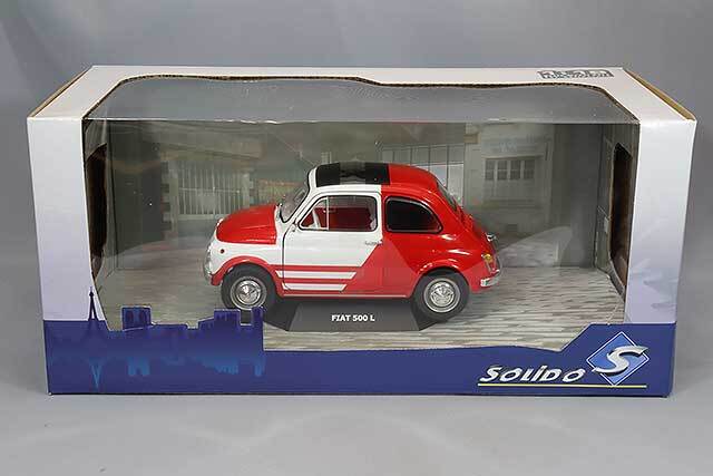 Voiture Miniature Solido Fiat 500 Turbina Tribute 1965 - Échelle 1/18 - Métal - Blanc Et Rouge