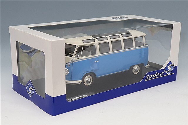 ソリド 1/18 フォルクスワーゲン T1 サンバ バス 1962 ブルー/ホワイト