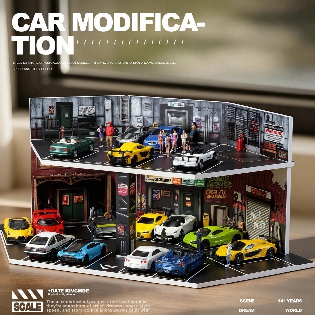 ☆予約品☆ 収蔵家 1/64 海外情景ジオラマ ガレージストリート