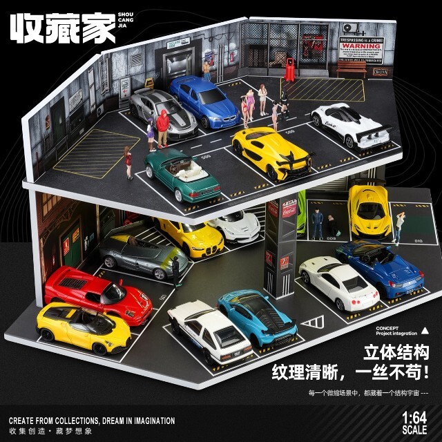 おっさんオオカミ 1/64 ジオラマ ガレージハウス ☆予約品☆ 収蔵家 1/64 海外情景ジオラマ ガレージストリート