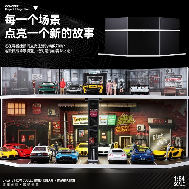 ☆予約品☆ 収蔵家 1/64 海外情景ジオラマ ガレージストリート