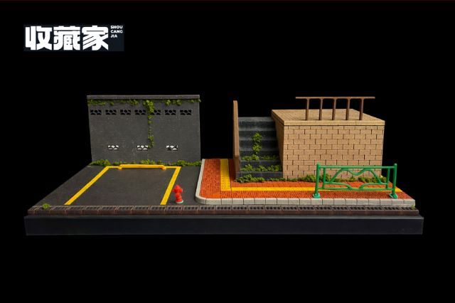 収蔵家 1/64 都市情景 駐車場と階段 クリアケース付