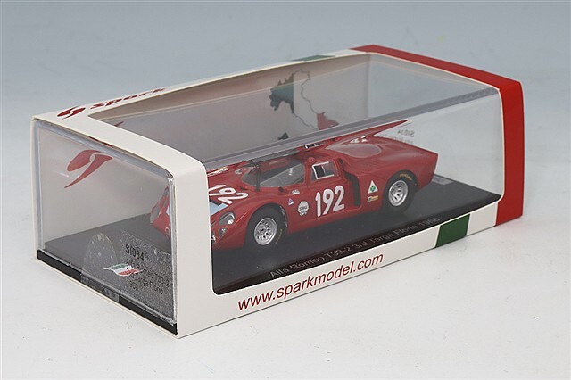 スパーク 1/43 アルファロメオ T33-2 1968 タルガフローリオ 3位 #192