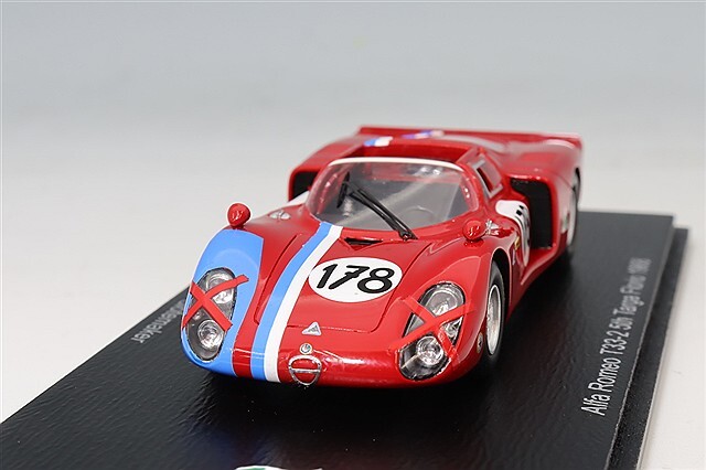 スパーク 1/43 アルファロメオ T33-2 1968 タルガフローリオ 5位 #178