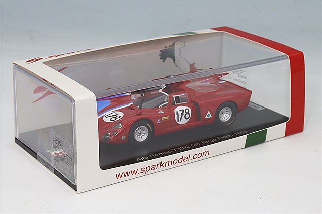 スパーク 1/43 アルファロメオ T33-2 1968 タルガフローリオ 5位 #178