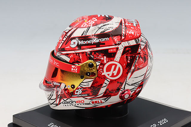 スパーク 1/5 ヘルメット マネーグラム ハース F1チーム E.オコン 2025