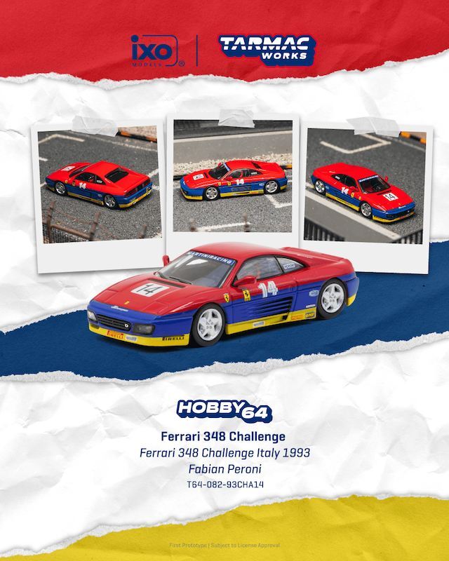 ☆予約品☆ Tarmac 1/64 フェラーリ 348 チャレンジ フェラーリ348