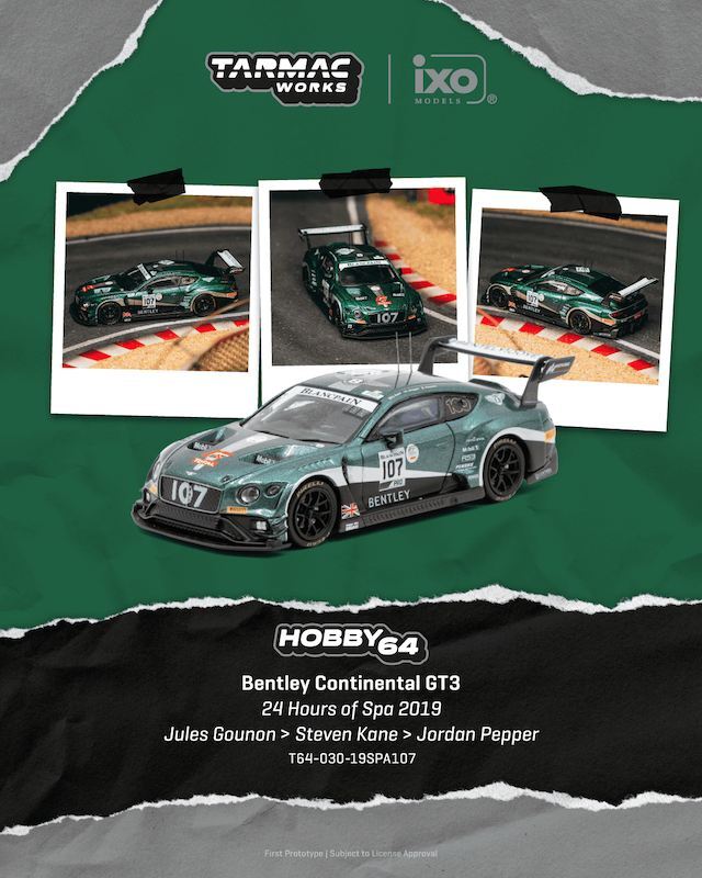 ☆予約品☆ Tarmac 1/64 ベントレー コンチネンタル GT3 スパ24時間