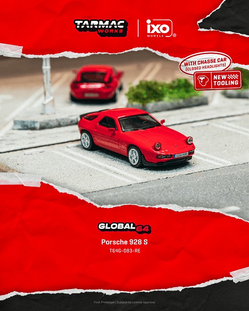 Tarmac x イクソ 1/64 ポルシェ 928S レッド