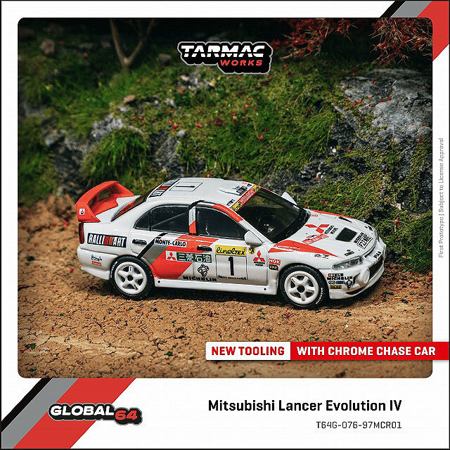 Tarmac 1/64 三菱 ランサー エボリューション IV ラリー モンテカルロ