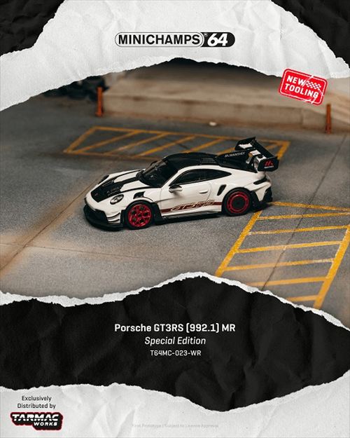 ☆予約品☆ Tarmac 1/64 ポルシェ GT3RS (992.2) MR ホワイト×レッド