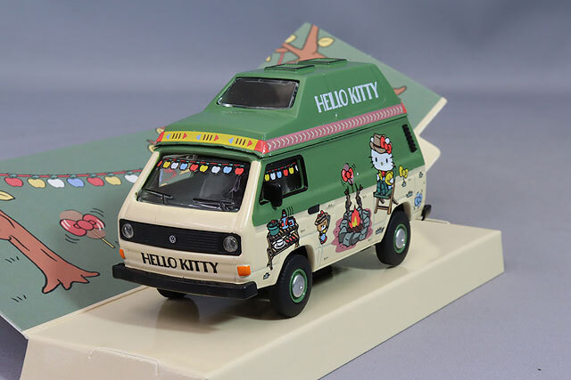 ワーゲン×mikihouseコラボ仕様  自動車 Tarmac 1/64 フォルクスワーゲン T3 バン ハローキティ キャンピング