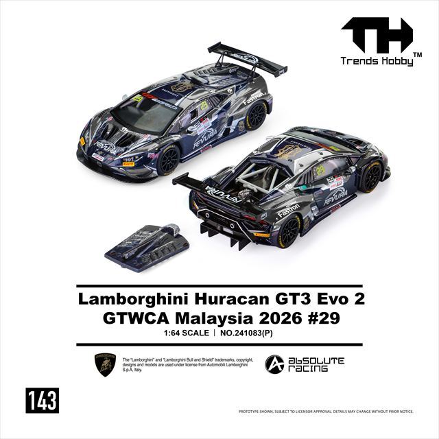 vtまとめ売り ☆予約品☆ Trends Hobby 1/64 ランボルギーニ ウラカン GT3 EVO GTWCA