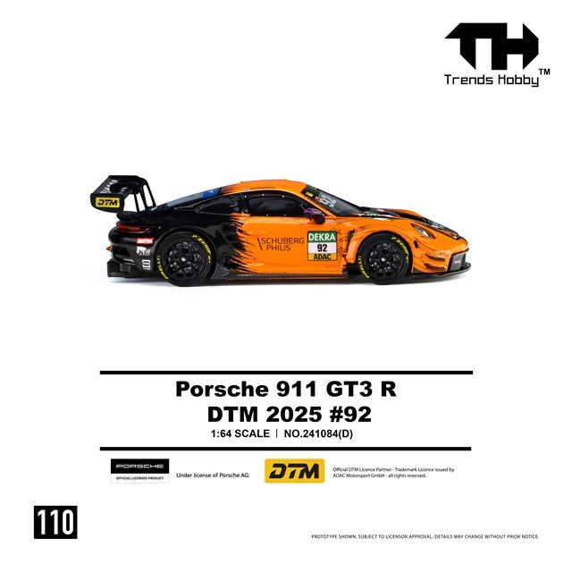 ☆予約品☆ Trends Hobby 1/64 ポルシェ 911 GT3R 2025 DTM #92 M