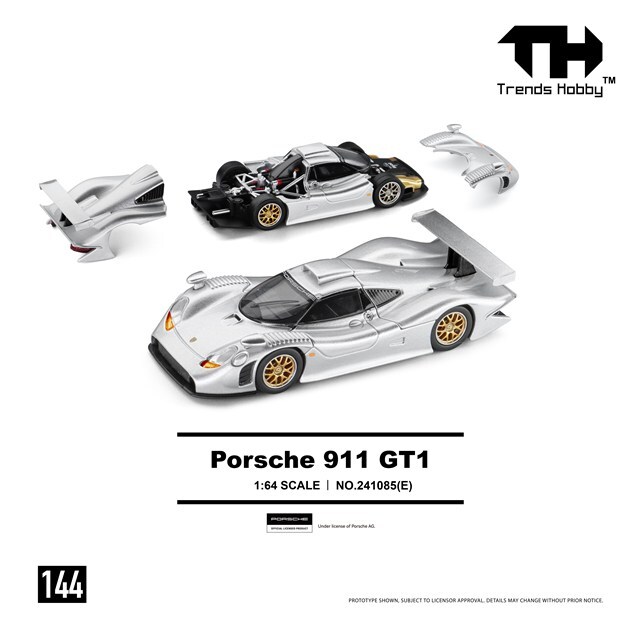 ☆予約品☆ Trends Hobby 1/64 ポルシェ 911 GT1 1998 シルバー