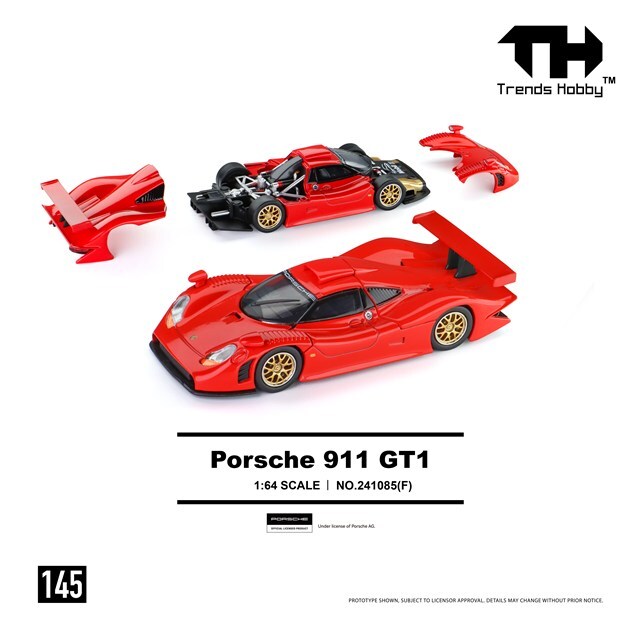 ☆予約品☆ Trends Hobby 1/64 ポルシェ 911 GT1 1998 レッド